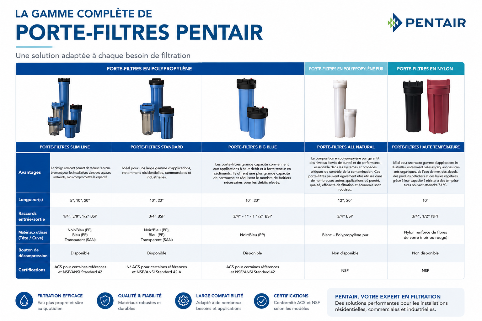 Porte-Filtre Standard Pentek Pentair
